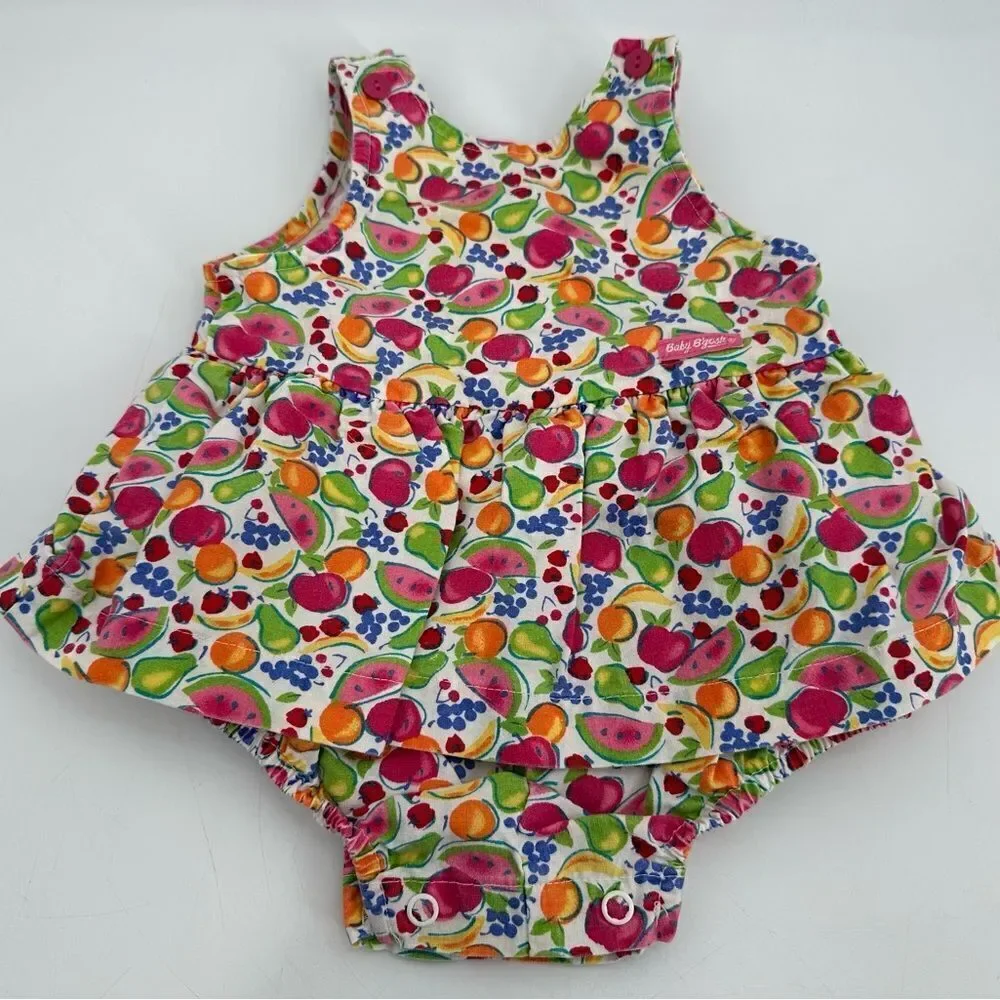 Vintage Osh Kosh Baby B’Gosh Fruit Print Romper Size 3-6 Months EUC